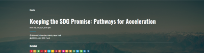 Event Keeping the SDG Promise: Pathways for Acceleration